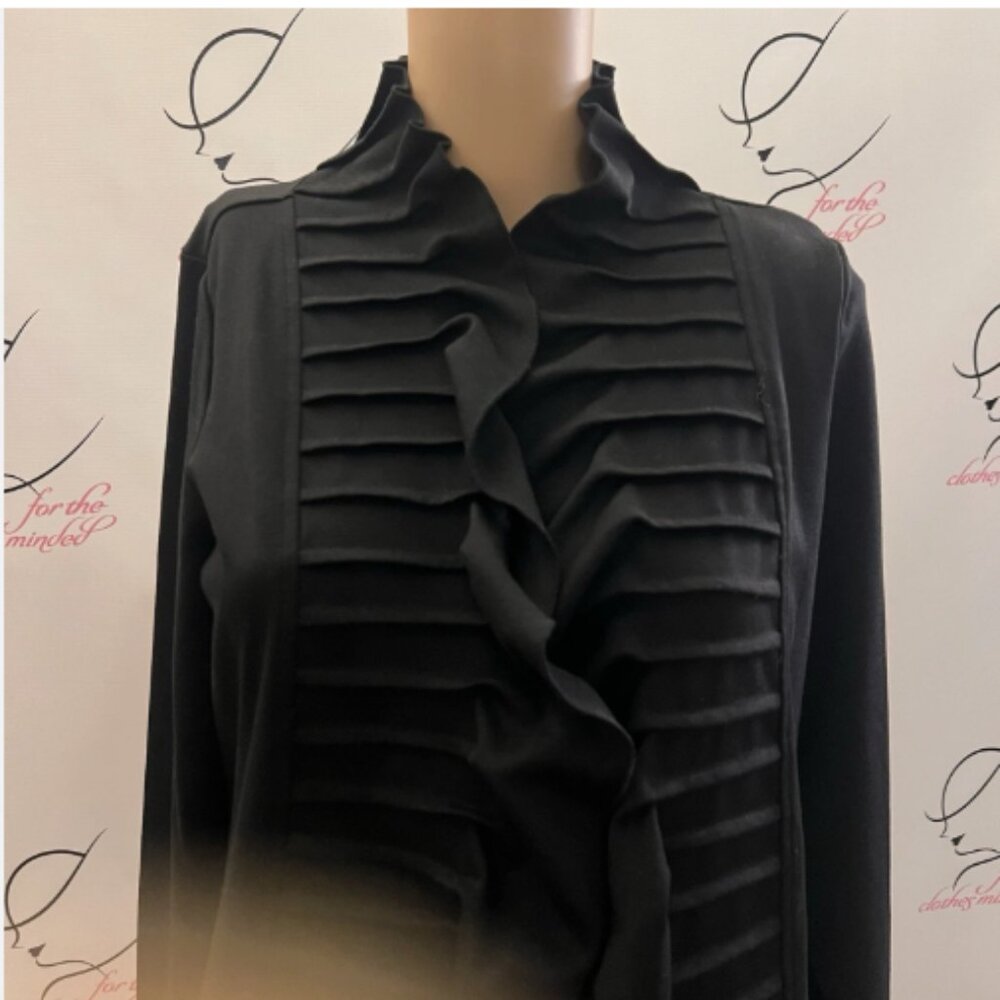 Multiples. Size S. Pleated Ruffle Open Front Dust… - image 2